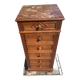 Table de nuit haute en bois  et marbre vers 1900