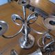 Ercuis pair of candlesticks model Cheverny in silver-plated metal with hunting horn decoration.