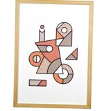 Illustration - Affiche A3 abstraite géométrique graphique colorée numérotée #004