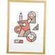 Illustration - Affiche A3 abstraite géométrique graphique colorée numérotée #004
