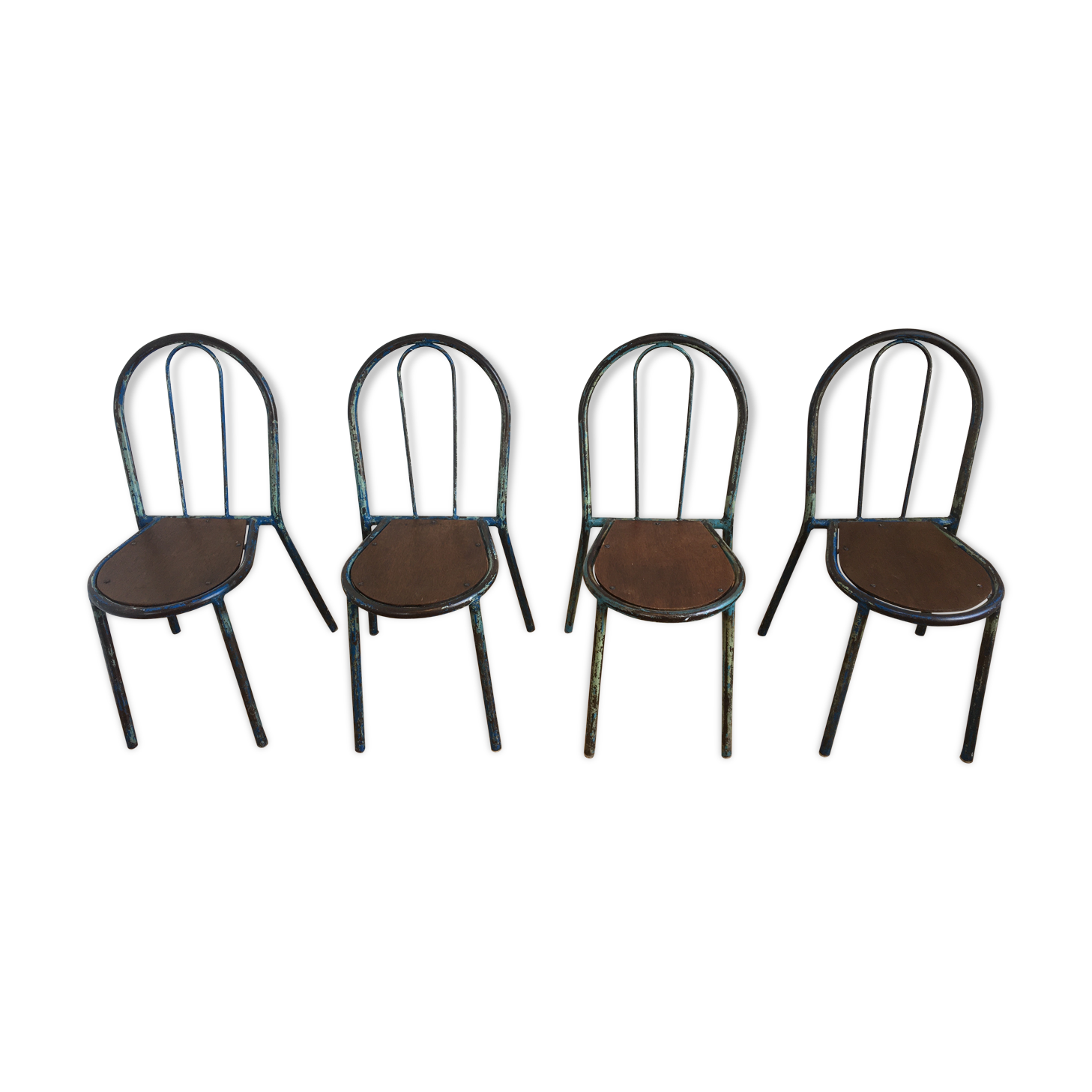 Industrial chair made of wood and metal