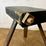 Constructivist wooden stool, folk art.
