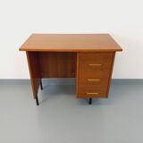 Vintage modernist desk in wood and black metal from the 60s