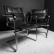 Mid-century Bauhaus style office chair set by Mart Stam for Stol Kamnik, 1980s.