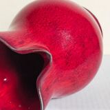 Vintage red enamel ceramic pitcher