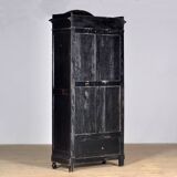 Large French ebonised mirror cabinet, circa 1850
