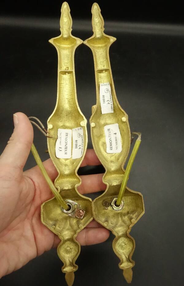 Pair of Louis XV style 1-light wall lights - Lumalux Paris - gilded bronze