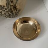 Enameled brass lidded pot