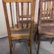Set of four Louis XVI style chairs in carved wood.
