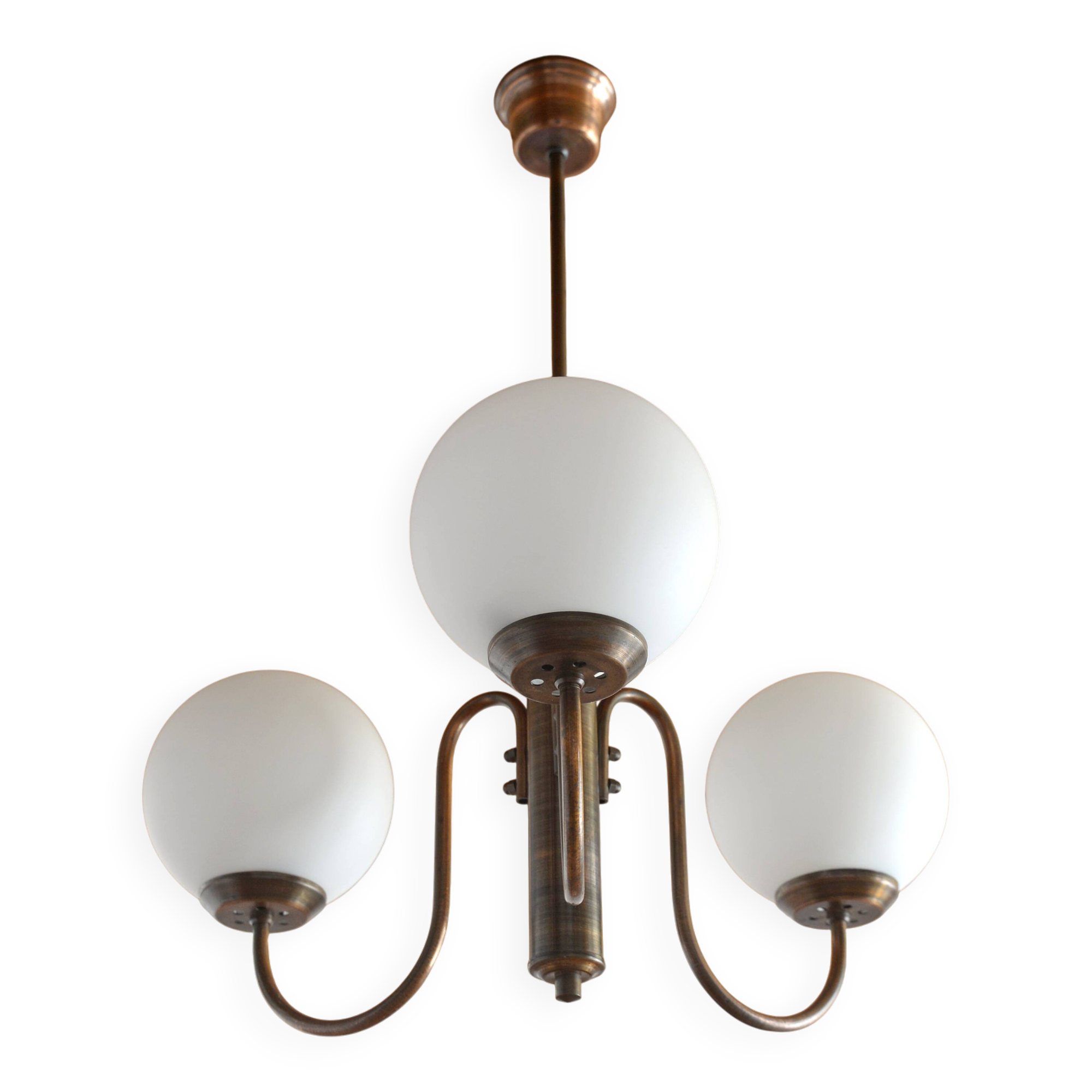 Vintage Pendant Light from 1970's Mid Century Rustic Hanging Lamp Copper