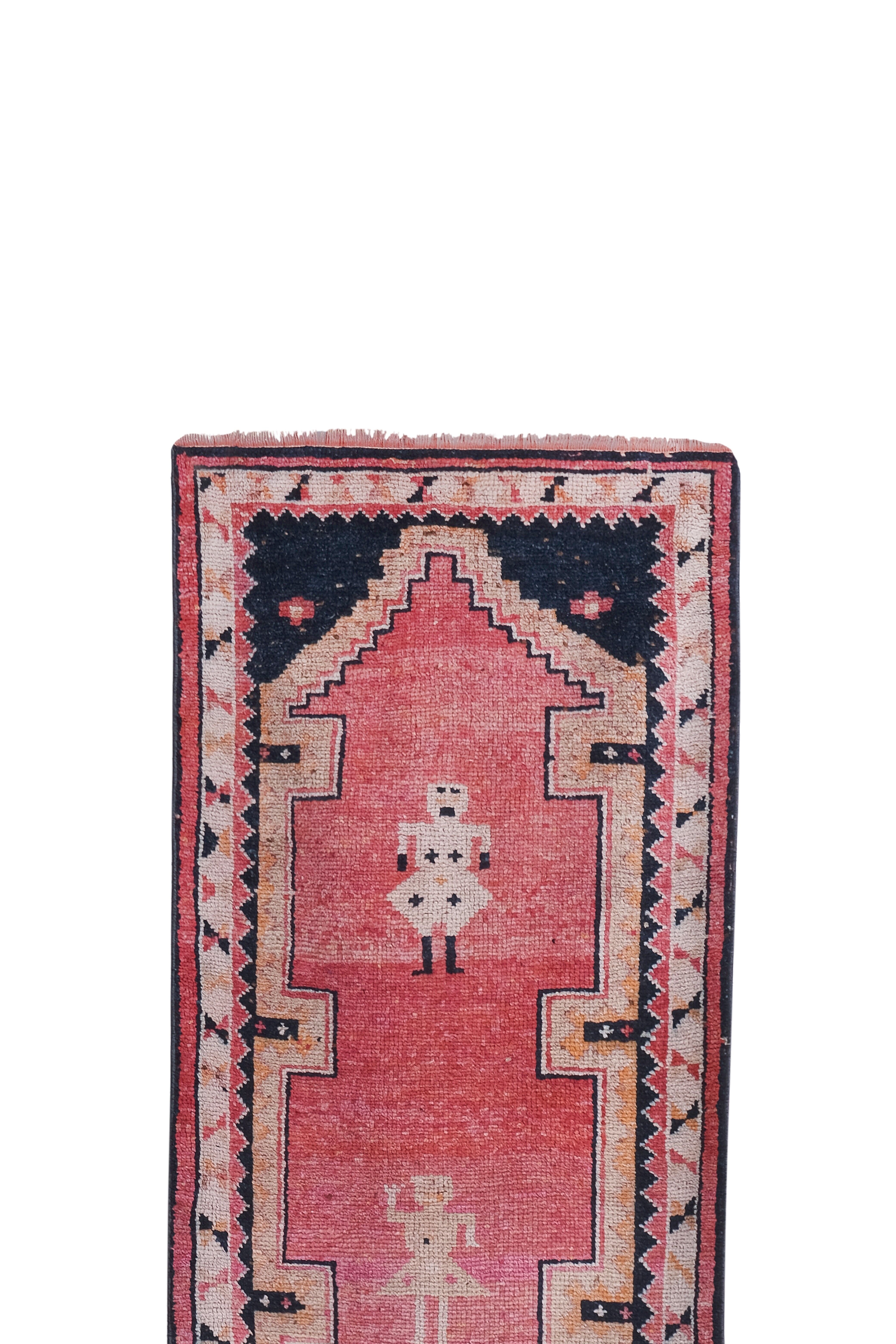 Vintage Turkish rug from Oushak, hand-woven 97x305 cm