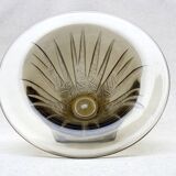 Coupe Art Déco en verre fumé à motifs géométriques