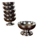 set of 6 stainless steel dessert bowls, 1970