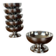 set of 6 stainless steel dessert bowls, 1970