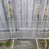 4 folding chairs garden style gilded metal structure and plexiglass slats