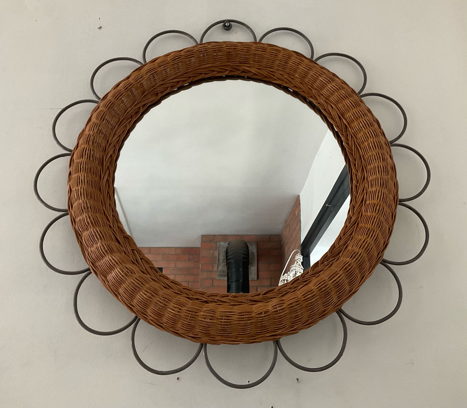 Vintage rattan mirror