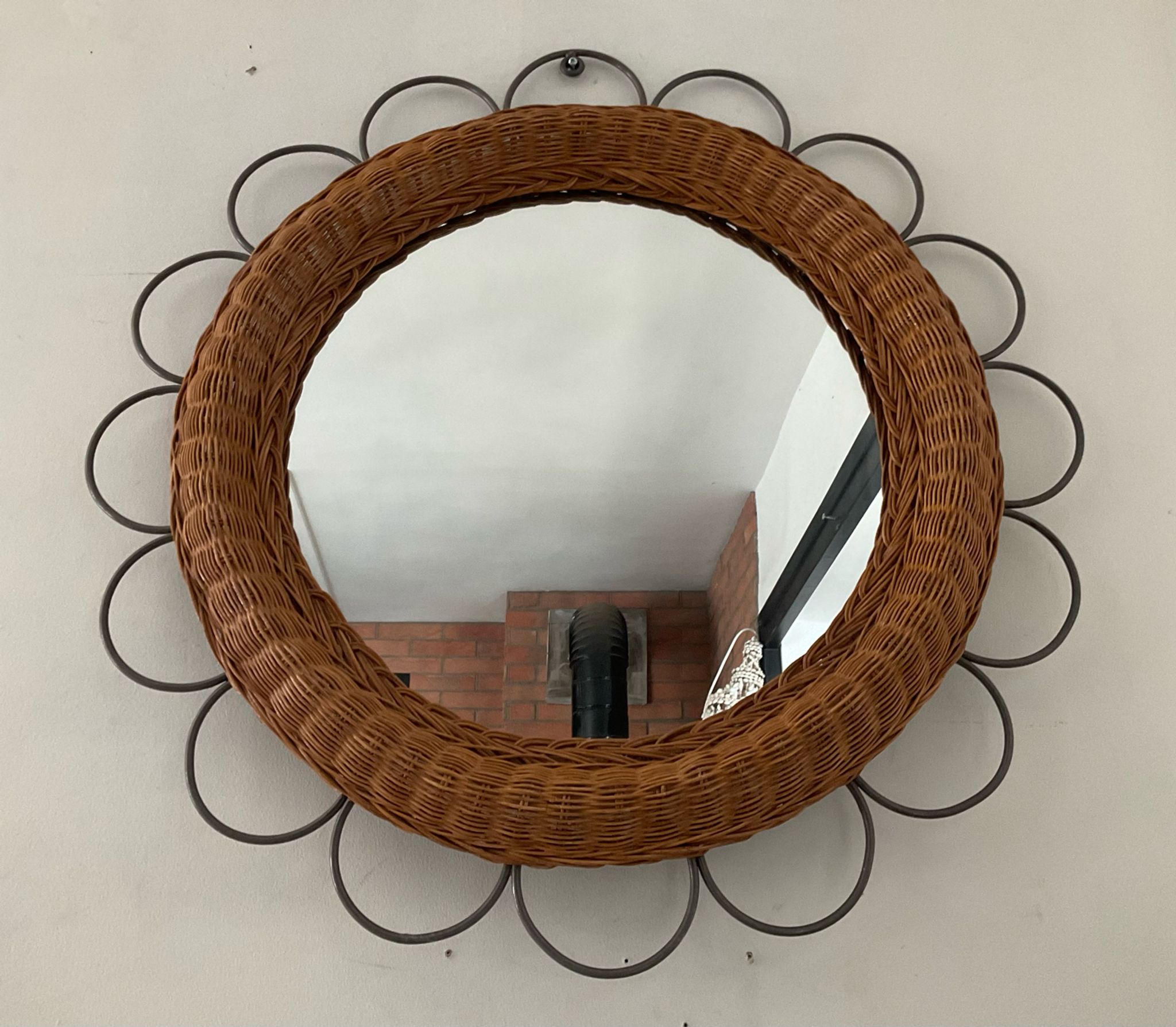 Miroir vintage en rotin