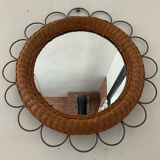 Vintage rattan mirror