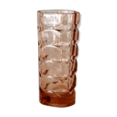 Vase en verre dépression rose