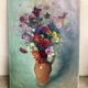 Grande huile sur toile signée Frans Depooter 1943 Bouquet de fleurs