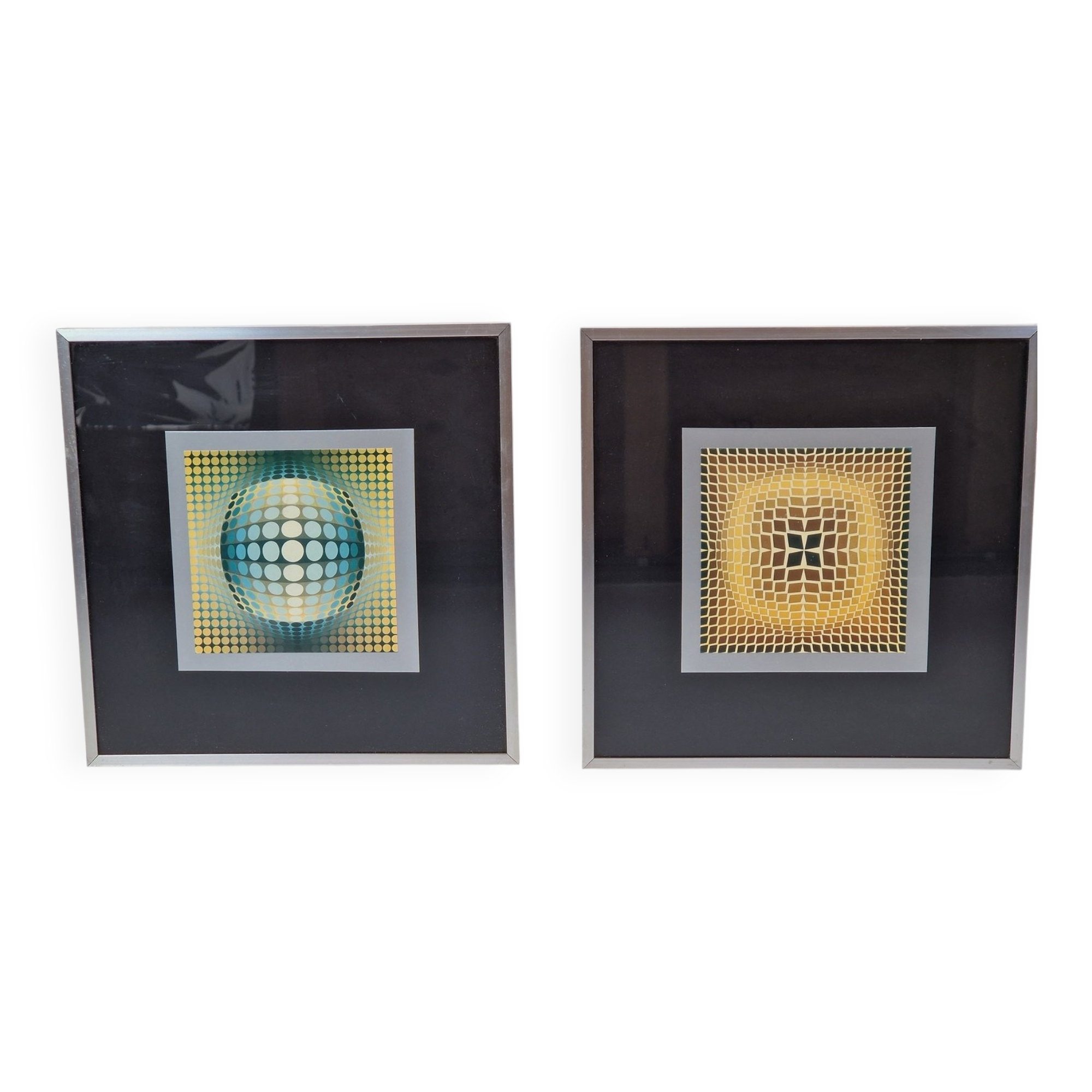 Victor Vasarely, Compositions, 1970s, Gelatin Offset Lithographs, Set of 2