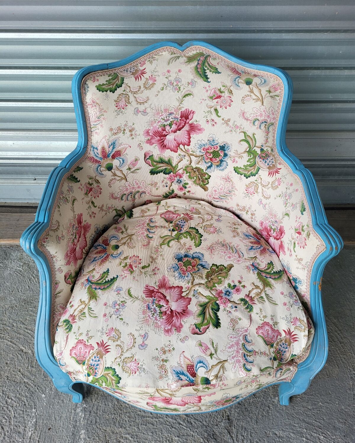 Louis XV style armchair and footstool