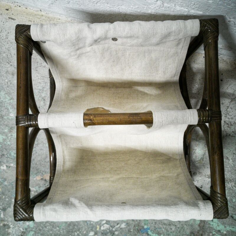 Rattan and fabric magazine holders