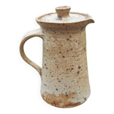 Cruche à couvercle grès pyrité France 1970