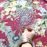 12 transparent glass dessert plates