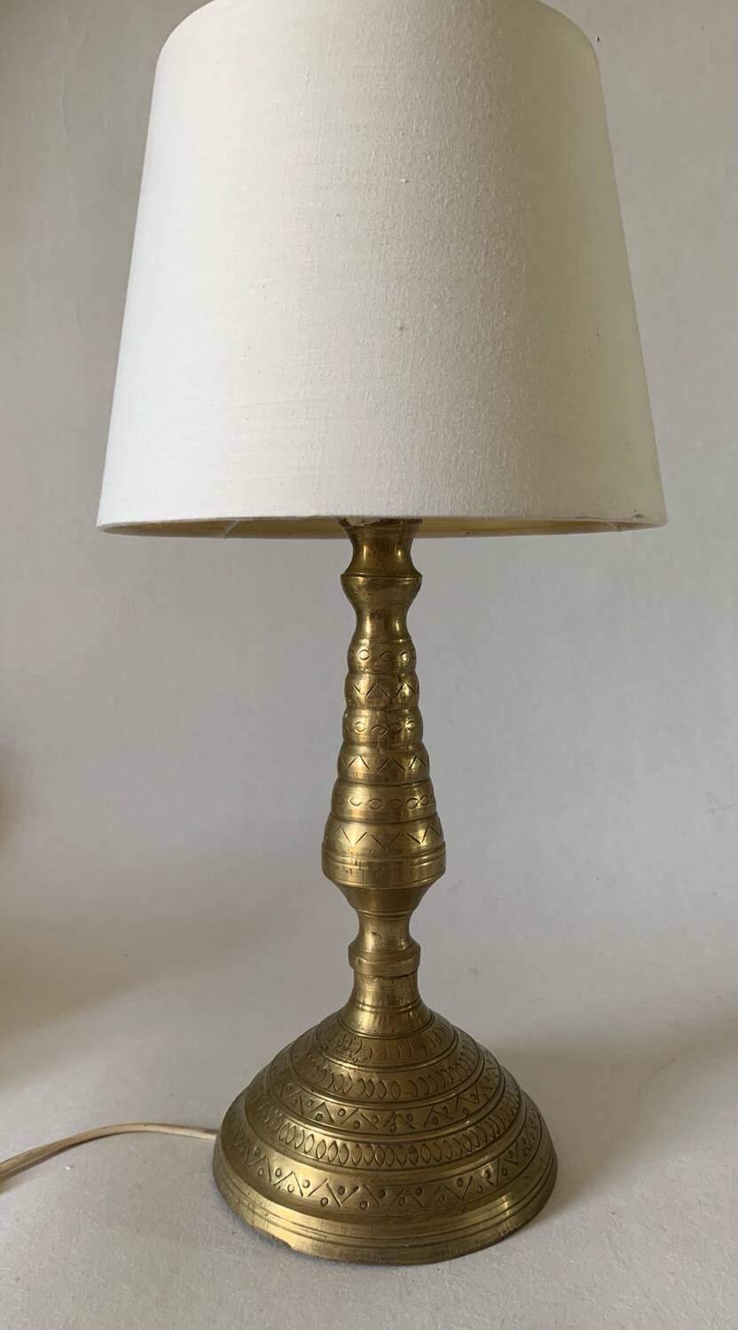 Golden brass floor lamp