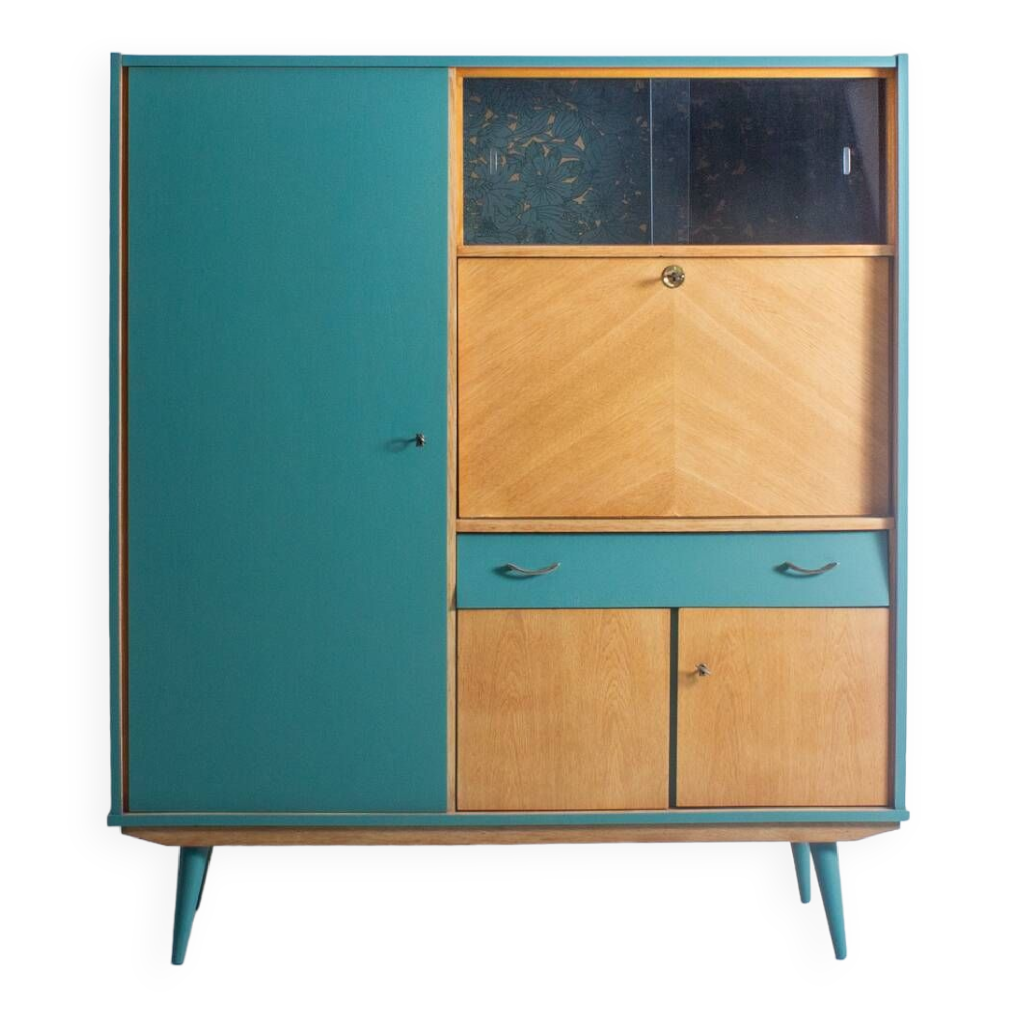 Secretary desk with plenty of storage, completely refurbished, circa 1960