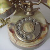 Phone old with marble and gold plated 17 k italy