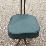 Swivel chair in green skai and chrome steel, Pullman, 1960