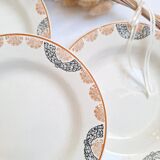 Assiettes creuses HBCM modèle Pauline orange et noir