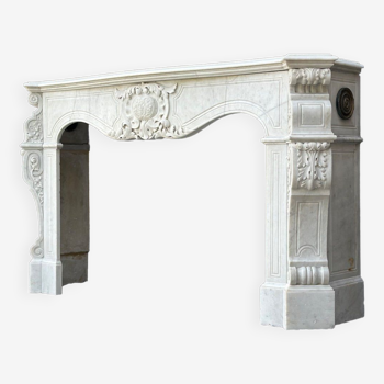 Napoleon III fireplace in Carrara marble, circa 1880