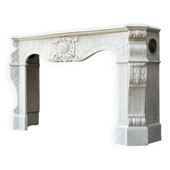 Napoleon III fireplace in Carrara marble, circa 1880