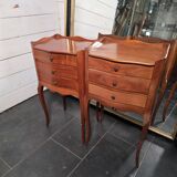 Pair of Louis XV style bedside tables in cherry wood.