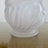 Ancienne tulipe "flamme" en pâte de verre dépoli, art déco, années 30 40