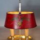 Ancienne lampe bouillotte bronze & tôle peinte, électrifiée D083