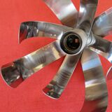 Ceiling light with 8 petals of metal - 70s