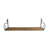 Wall shelf wicker and wrought iron 50s