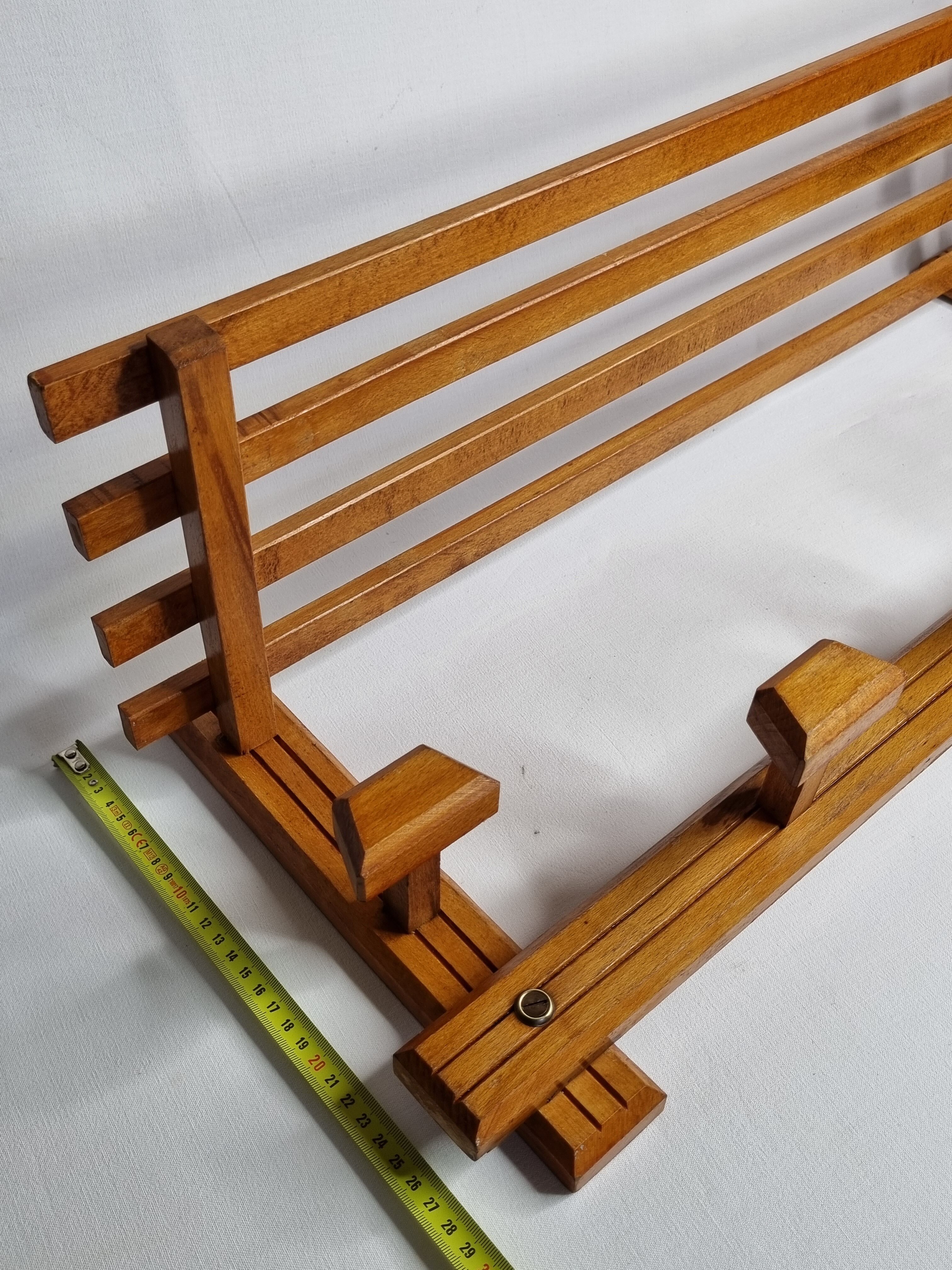 Wooden coat rack, 5 hooks, 74 cm