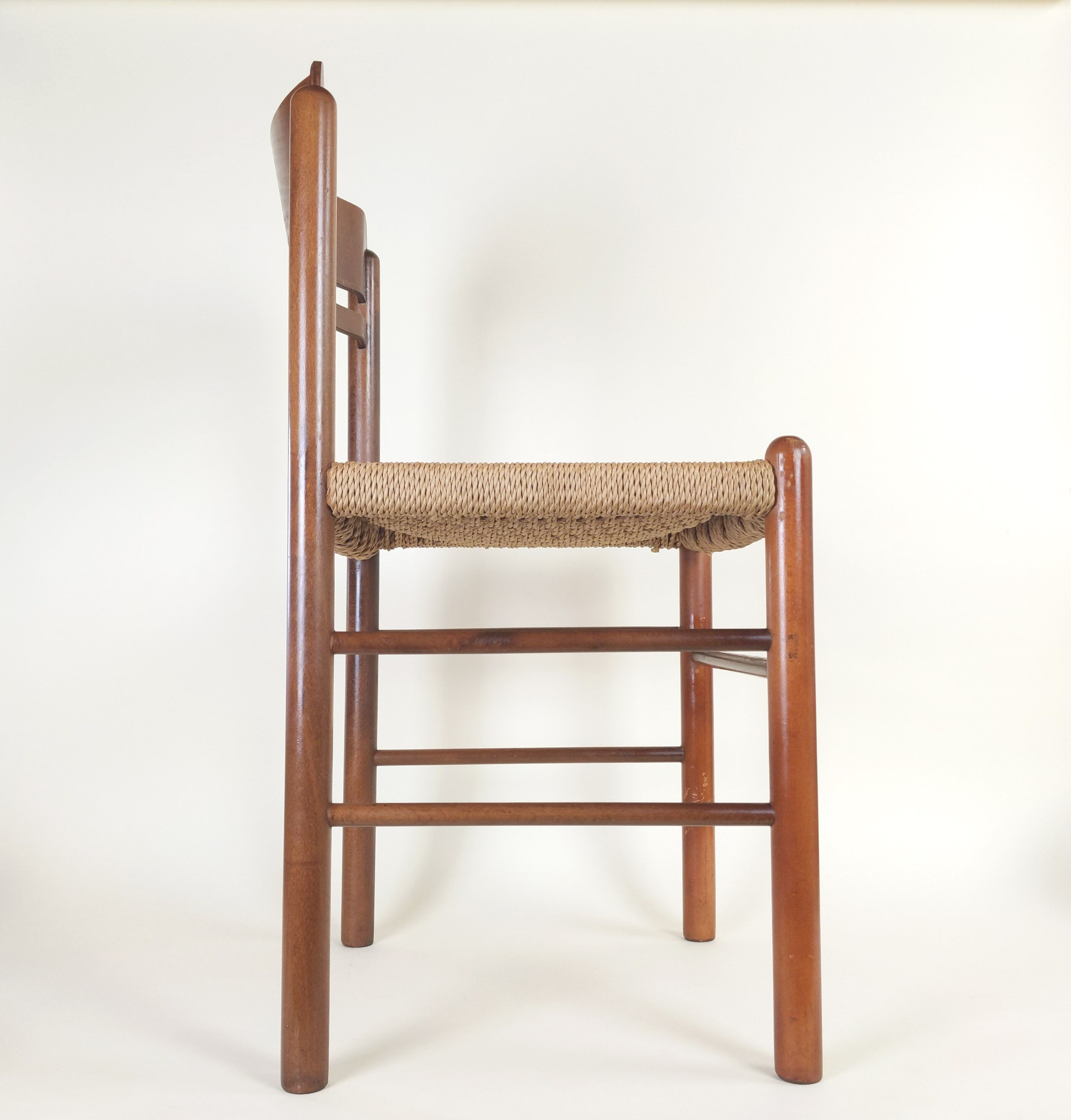 Dining chair in beech wood woven in rope