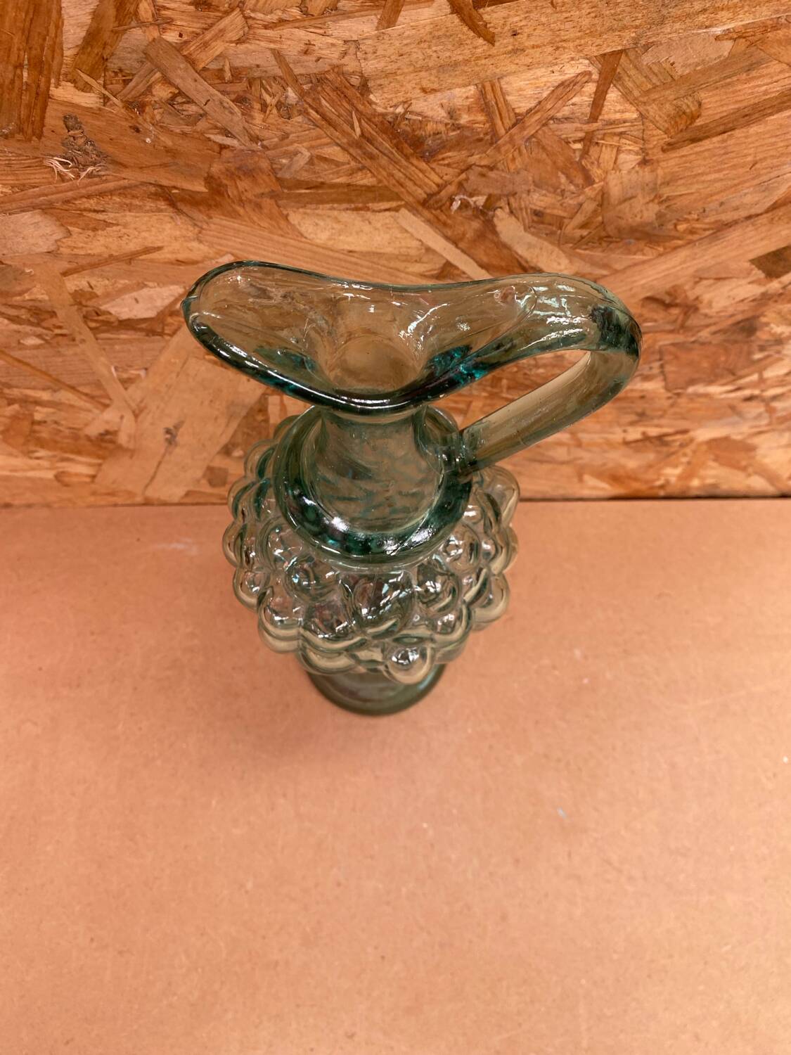 Antique glass pitcher ewer grape cluster shape vintage