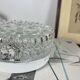 Small round wall lamp ceiling light in glass vintage diamond point