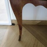 Pair of 2 Louis XV bedside tables - marquetry - 2 drawers - pink marble