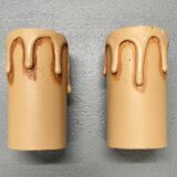 Medieval 2-light chandelier ~ hammered and patinated wrought iron ~ oak ~ 60s ~ France