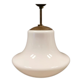 Plafonnier/suspension ancien en verre opalin blanc laiteux.