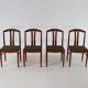 Chaises de salle à manger en teck Carl Ekström pour A. Johansson