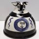 White, Black and Blue Hand-Painted Ceramic Jug / Vase
